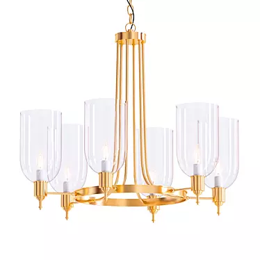 Elegant Storm Shade Chandelier 3D model image 1 