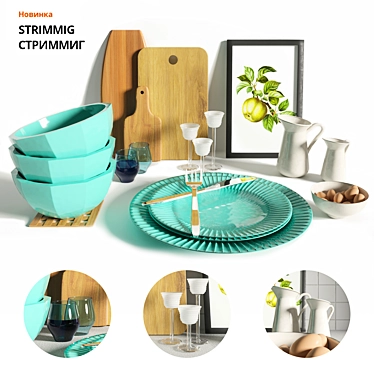 STRIMMIG Cookware Set: Stylish & Functional 3D model image 1 