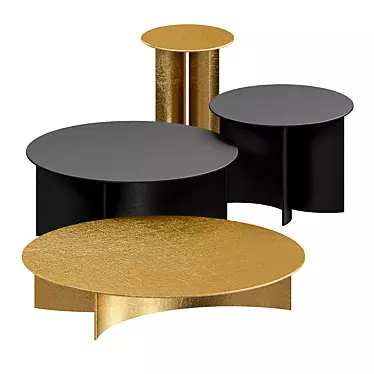 Sleek Marble Coffee Tables 3D model image 1 