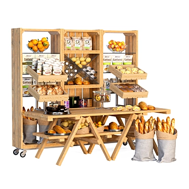 Market Showcase: Bread, Baguettes, Pastries & More 3D model image 1 