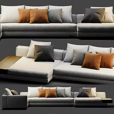 Sleek Minotti White Sofa 3D model image 1 