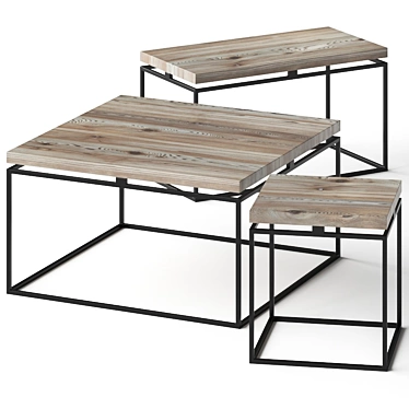 Sleek Graphix Coffee Tables 3D model image 1 