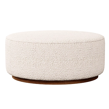 Sinclair Boucle Ottoman - Oyster Suede 3D model image 1 