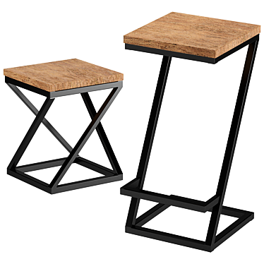 Urban Loft Style Bar Stools 3D model image 1 