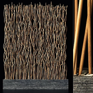 Wavy Branch Screen - Natural Wood Texture 3D model image 1 