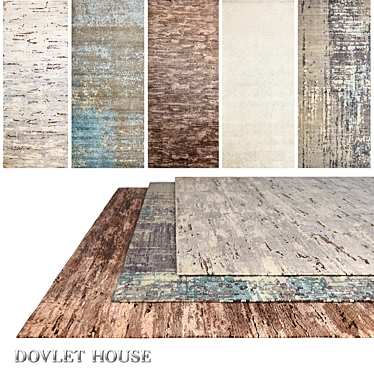 Title: DOVLET HOUSE Silk & Wool Carpets (5 Pieces) 3D model image 1 