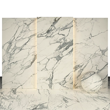 Elegant Pure Statuary Marble: Luxurious Slabs & Tiles 3D model image 1 