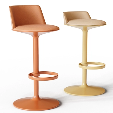 Sleek HULA Bar Stool - Andreu World 3D model image 1 