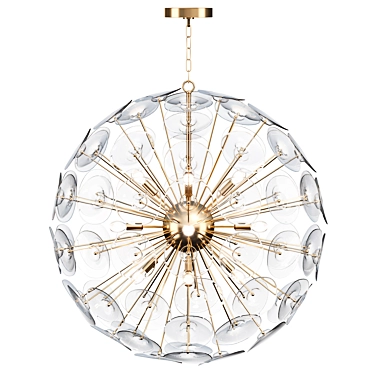 Elegant Poppy Glass Chandelier: Large 3D model image 1 