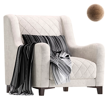 Elegant Velvet Armchair 3D model image 1 