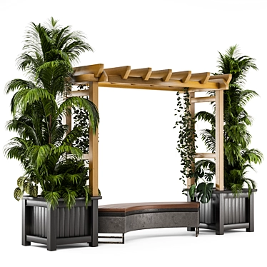 Lush Outdoor Plants on Pergola 3D model image 1 