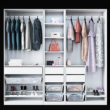 Ikea Pax Wardrobe: Stylish and Versatile 3D model image 1 