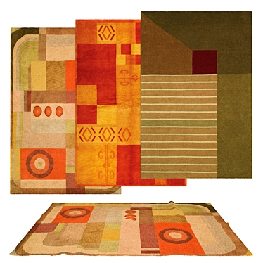 Versatile 6-Piece Rug Set 3D model image 1 