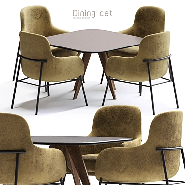 Corona Redner5: Modern Dining Set 3D model image 1 