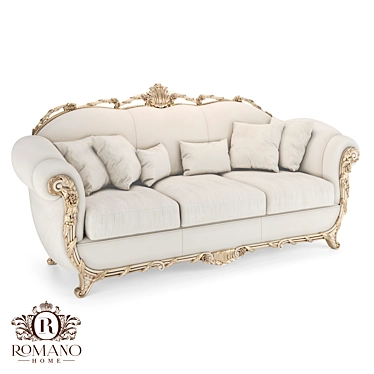 Handcrafted Triple Sofa by Romano Home 3D model image 1 