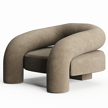 KOSA Lounge: Minimalist Alpaca Chair 3D model image 1 