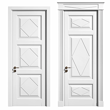 Elegant TOSCANA ROMBO Door Set 3D model image 1 