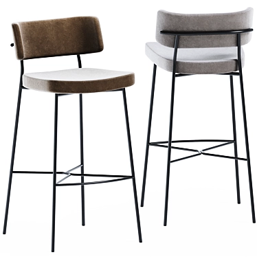 Elegant Marlen Bar Chair 3D model image 1 