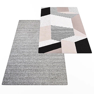 Modern Rectangular Rugs Set 3D model image 1 
