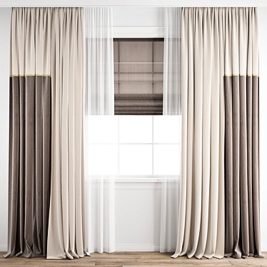 Modern Polygonal Curtain Set 3D model image 1 