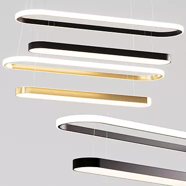 Elegant Hanging Lamp - L 75cm 3D model image 1 