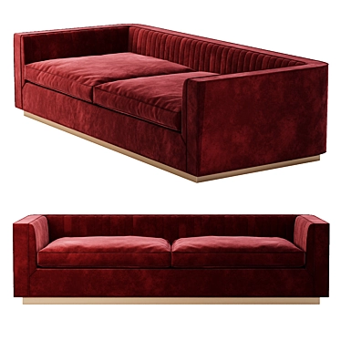 Luxury Manhattan Velvet Sofa 3D model image 1 