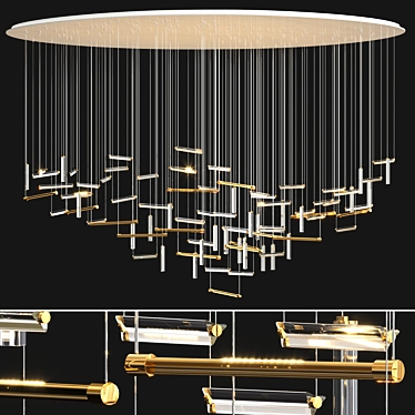  Bespoke Crystal Bronze Chandelier | Contemporary Design 3D model image 1 