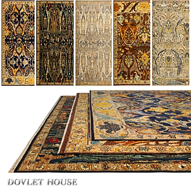 Luxury Wool Carpets Set by DOVLET HOUSE (5 Pieces) 3D model image 1 