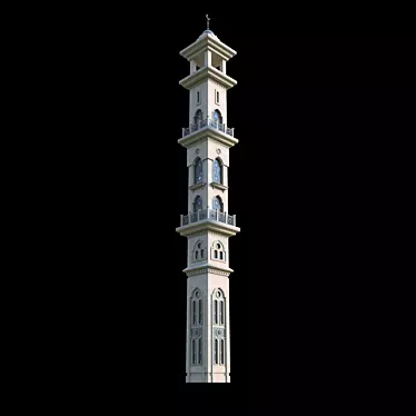 Islamic Mosque Minaret: Elegant Architectural Symbol 3D model image 1 