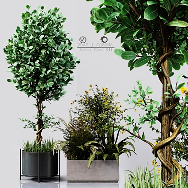 Elegant Indoor Plant Décor 3D model image 1 