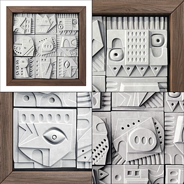 CubeSquare Decorative Panel 27000 Polygons 3D model image 1 