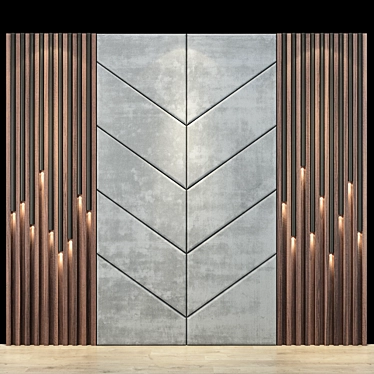 Modern Geometric Wall Panel 3D model image 1 