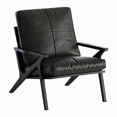 Crate & Barrel Leather Armchair 3D model image 1 