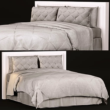 Elegant Pintuck Bedding Set 3D model image 1 