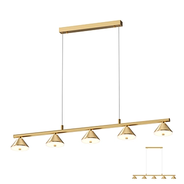 Conical Metal Pendant Lamp 3D model image 1 