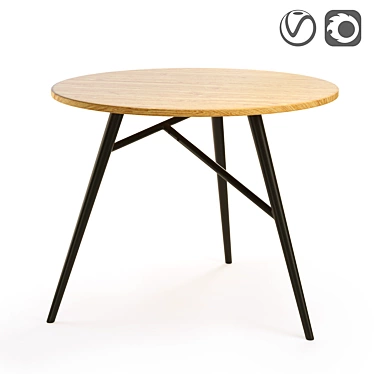 Cruseo Oak Round Dining Table 3D model image 1 