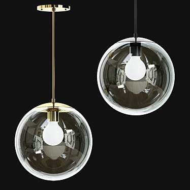 Elegant Luna Pendant with Clear Shade 3D model image 1 