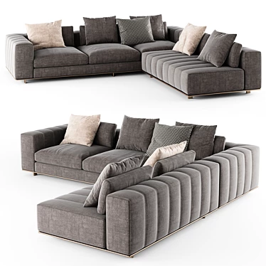 Luxury Comfort: Minotti Freeman Duvet Sofa 3D model image 1 