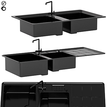  Dual Stainless Steel Sink 3D model image 1 
