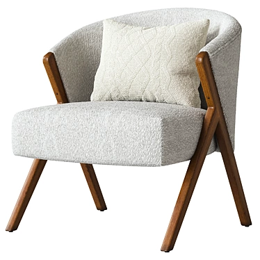 Bouclé Upholstered Armchair 3D model image 1 