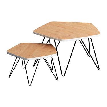 Modern Loft Brown Metal Table 3D model image 1 