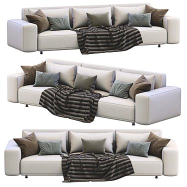 Dienne Cross Leather Sofa 3D model image 1 