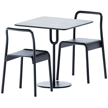 Piper Table & Tool Chair Set 3D model image 1 