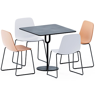 Elegant Piper Table & Maarten Chair 3D model image 1 