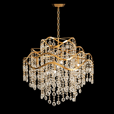 Elegant Glass Pendant Chandelier 3D model image 1 