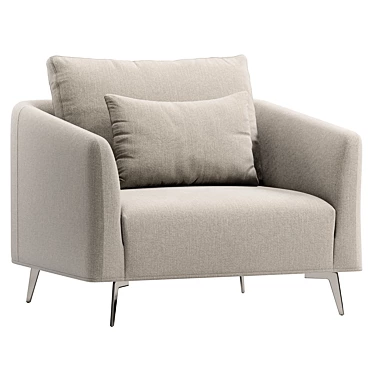 Elegant Aster Armchair: PBR Ready 3D model image 1 