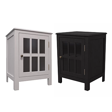 Elegant Glass-Paneled Accent Cabinet 3D model image 1 