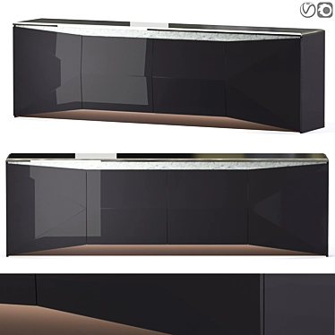 Luxury Diamond Sideboard 3D model image 1 