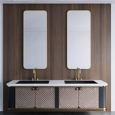 Sleek Bathroom Furniture Set 3D model image 1 