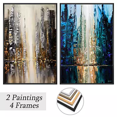 Gallery Wall Art Set - 2 Paintings, 4 Frame Options 3D model image 1 